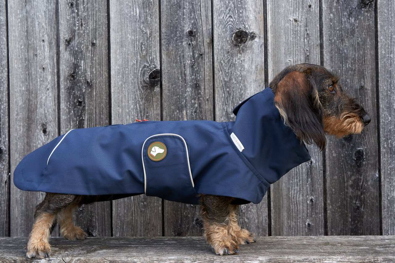 Dackel-Regenmantel Cooper in Midnight Navy