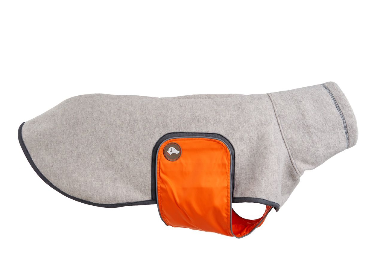 Hundepullover Fleece#Greige-Grau_Orange