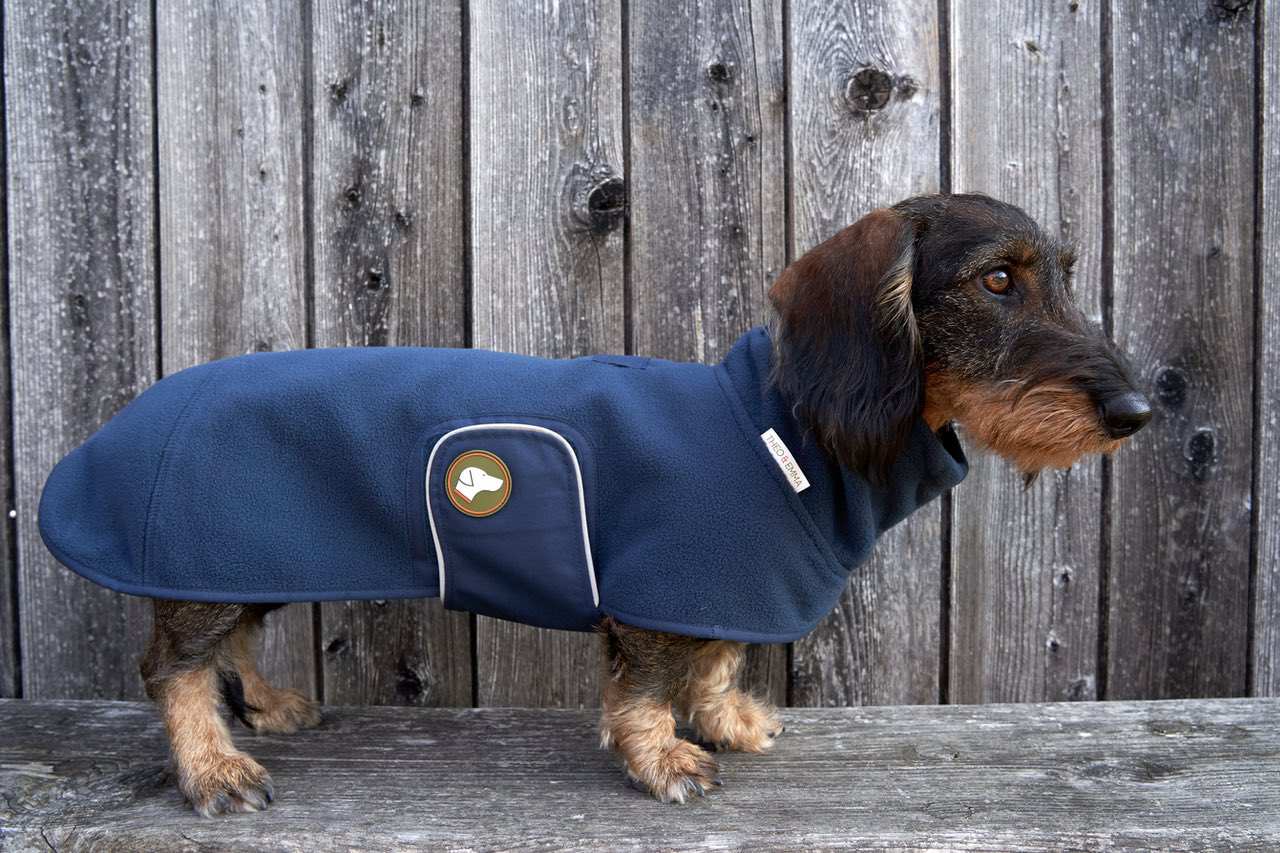 Fleece Dackelpullover Henry in Navy Blau