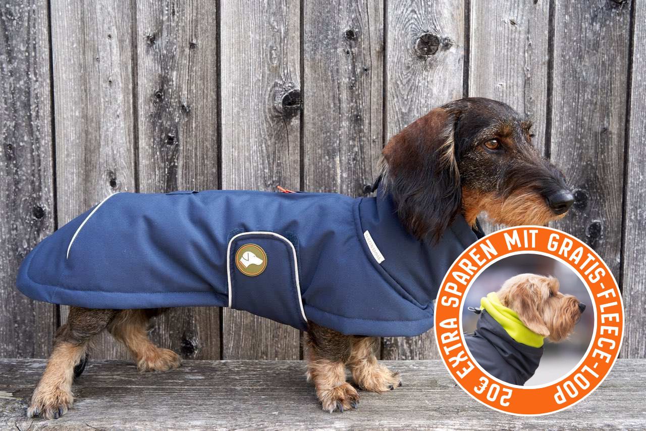 Dackel-Wintermantel Oskar in Navy Blau