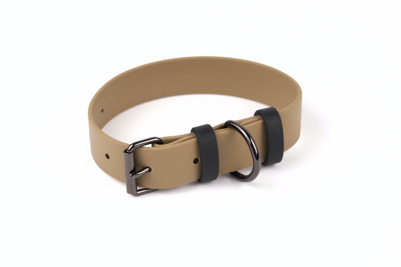 Khakifarbenes Biothane Hundehalsband
