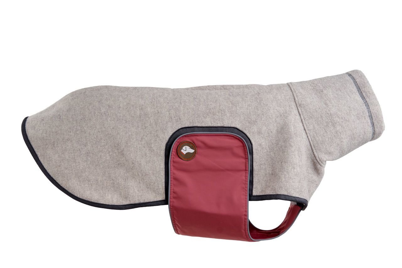 Hundepullover Fleece#Greige-Grau_Himbeer
