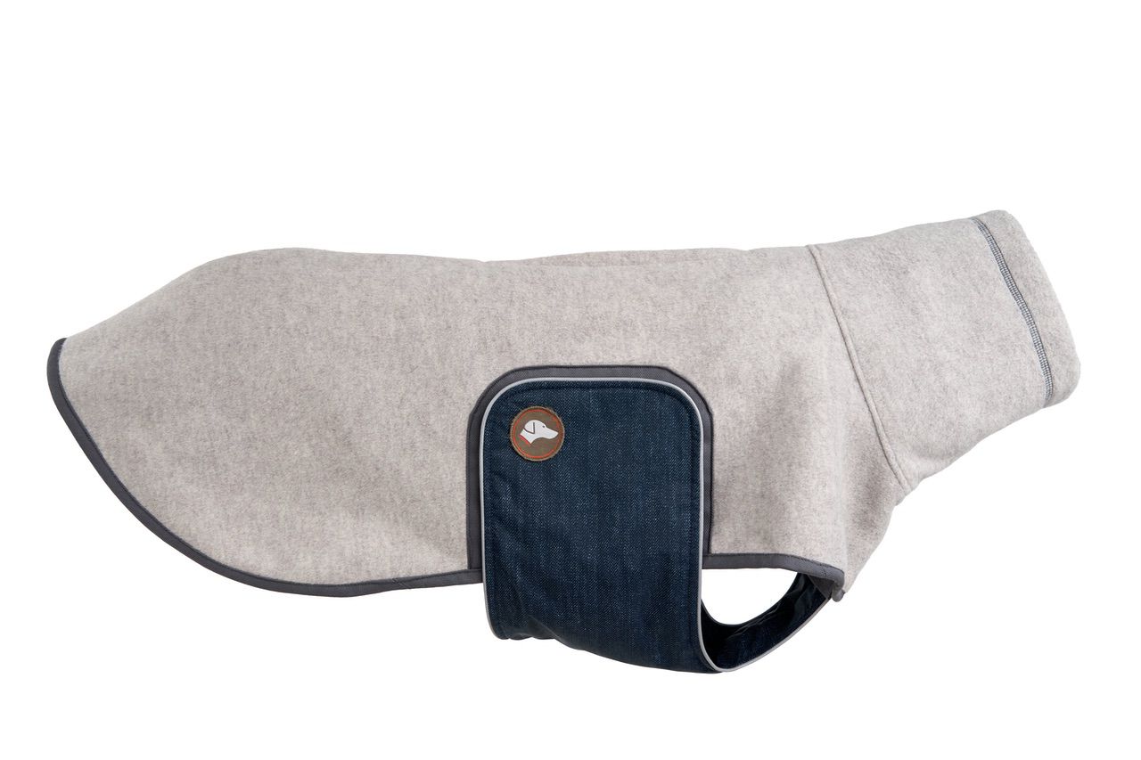 Hundepullover Fleece#Greige-Grau_Jeans